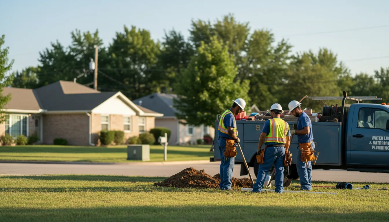 Residential water line and bathroom plumbing service in Friedensburg, PA